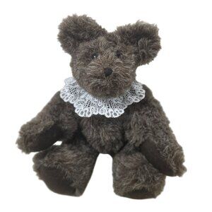 Handmade Teddy Bear Jointed Brown Mohair Style Lace Collar Artist Bear 12”